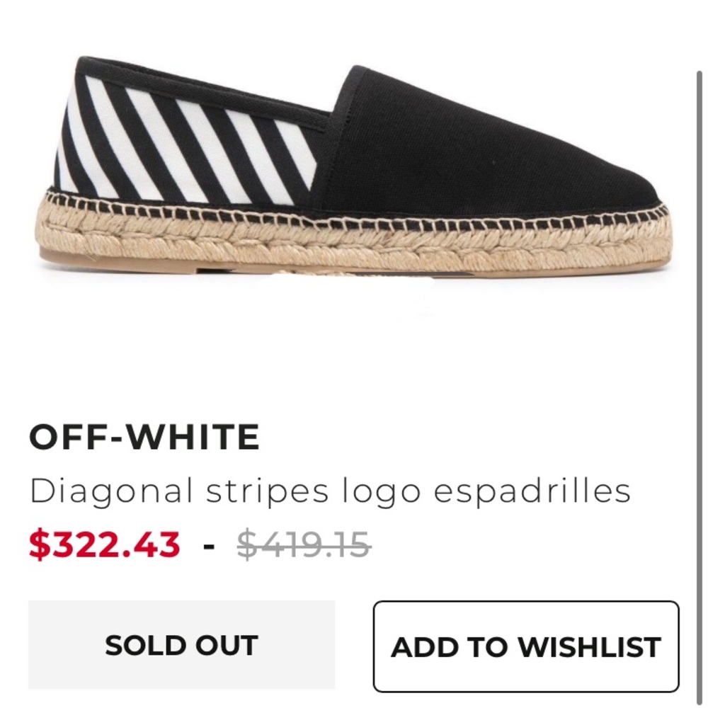 OFF-WHITE Diagonal Stripes Logo Espadrilles